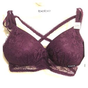 Bebe red lace bra intimates